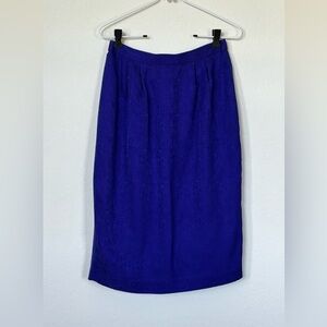 Vintage Purple Silk Pencil Skirt Size 8
